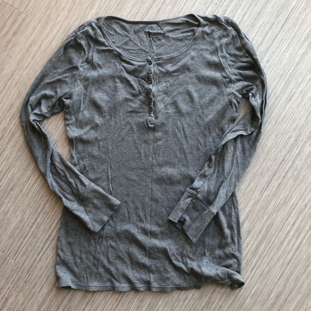 🆓 GRAY LONG SLEEVE THERMAL TEE